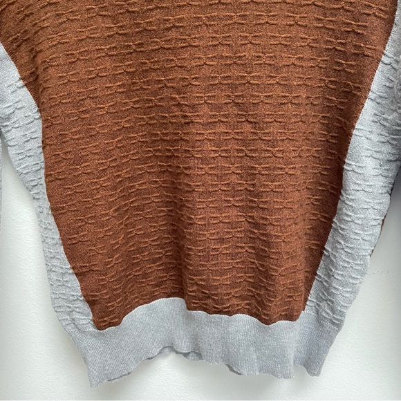 YAL New York knit sweater mock neck ribbed color block size medium - Picture 5 of 8